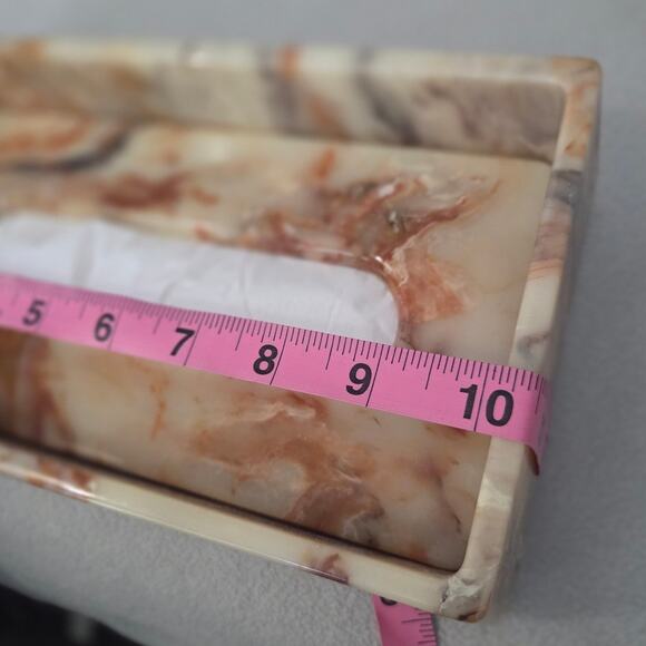 Vtg MCM Ultra Stone Long Tissue Box  Sunlight Industries Faux Marble Acrylic - Picture 7 of 9